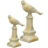 matches21 - Webshop Vogelstatuen Figuren Antik Voegel Podest Gartendeko Poly creme 2 Groessen 124459 1 16