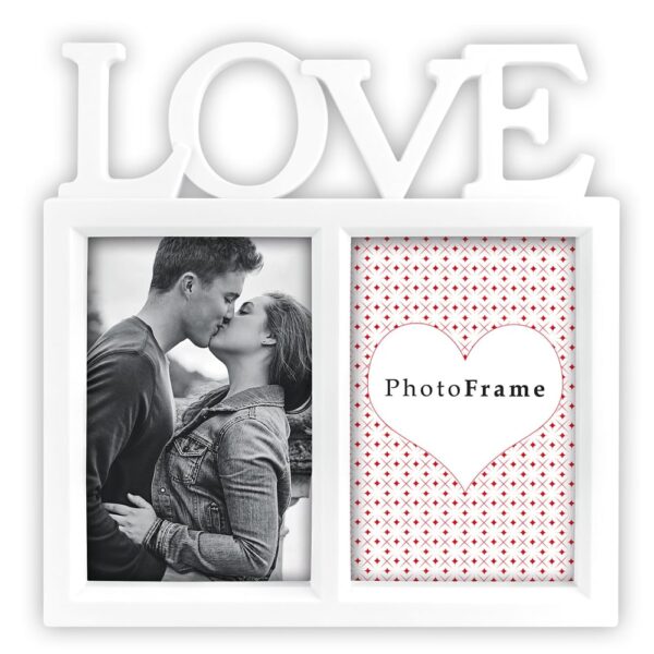 matches21 - Webshop Wechselrahmen 3D Schriftzug LOVE fuer 2 Bilder Kunststoff 1 Stk 10x15 cm 2 Farben 123585 2 1 12