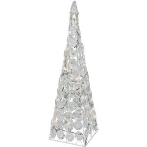 matches21 - Webshop Weihnachtsbeleuchtung LED Pyramiden Acryl transparent Metall weiss 1 Stk in 2 Groessen 122744 1 1 19