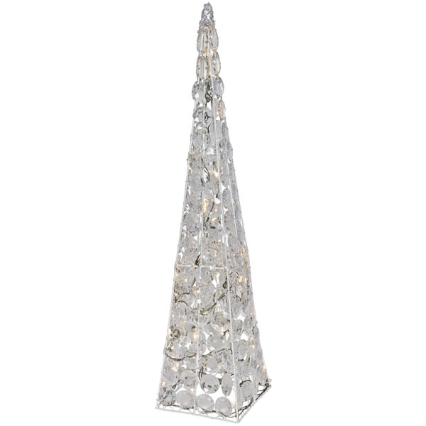 matches21 - Webshop Weihnachtsbeleuchtung LED Pyramiden Acryl transparent Metall weiss 1 Stk in 2 Groessen 122744 2 1 9