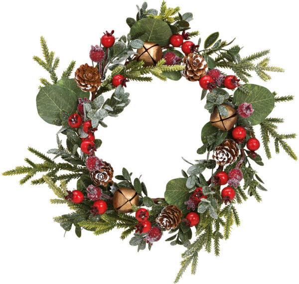 matches21 - Webshop Weihnachtskraenze Tischkraenze Blaetter und Beeren Kunststoff 1 Stk 30 cm 2 Farben 122492 1 1 10