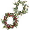 matches21 - Webshop Weihnachtskraenze Tischkraenze Blaetter und Beeren Kunststoff 1 Stk 30 cm 2 Farben 122492 5 1 13