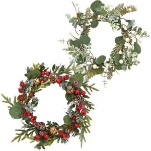 matches21 - Webshop Weihnachtskraenze Tischkraenze Blaetter und Beeren Kunststoff 1 Stk 30 cm 2 Farben 122492 5 1 7