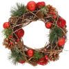 matches21 - Webshop Weihnachtskraenze Weihnachtsdeko Tuerkraenze rot braun Holz Kunststoff 1 Stk 2 Groessen 122567 1 11