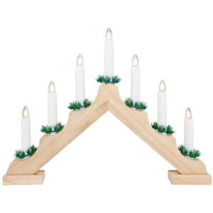 matches21 - Webshop Weihnachtsleuchter Fensterleuchter Holz 7 flammig Batteriebetrieben in 3 Farben 119789 1 9