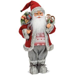 matches21 - Webshop Weihnachtsmaenner Santas Sack Schneeschuhe grau Figuren Weihnachten 1 Stk 3 Groessen 119583 2 1 5