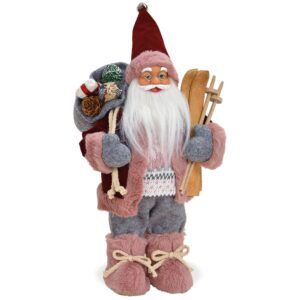 matches21 - Webshop Weihnachtsmaenner Santas Sack Ski rosa grau rot Figuren Weihnachten 1 Stk 3 Groessen 119584 1 1 2