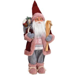 matches21 - Webshop Weihnachtsmaenner Santas Sack Ski rosa grau rot Figuren Weihnachten 1 Stk 3 Groessen 119584 2 1 1