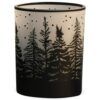 matches21 - Webshop Windlicht Tannenbaeume schwarz Teelichthalter 10x12 5 cm 126660 1 2 3