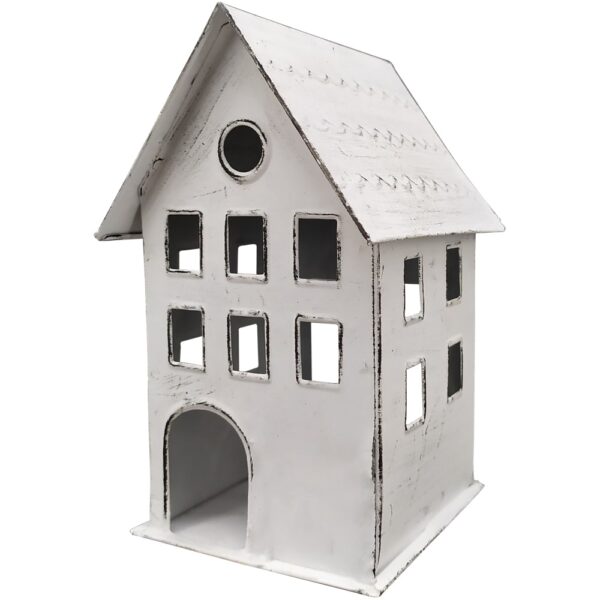 matches21 - Webshop Windlichter Haeuschen Haus Fenster Teelichthalter Kerzen weiss 10x12x17 5 cm 125393 1 1 2