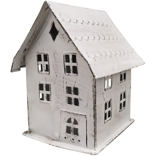 matches21 - Webshop Windlichter Haeuschen Haus Fenster Teelichthalter Kerzen weiss 12 5x11x14 cm 125394 1 1 2