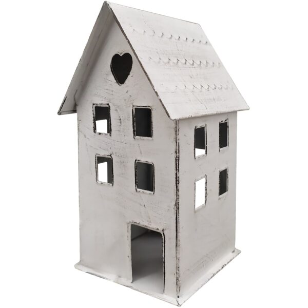 matches21 - Webshop Windlichter Haeuschen Haus Fenster Teelichthalter Kerzen weiss 12x9 5x16 cm 125398 1 1 2