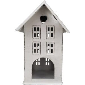 matches21 - Webshop Windlichter Haeuschen Haus Fenster Teelichthalter Kerzen weiss 15x13x21 cm 125396 1 2