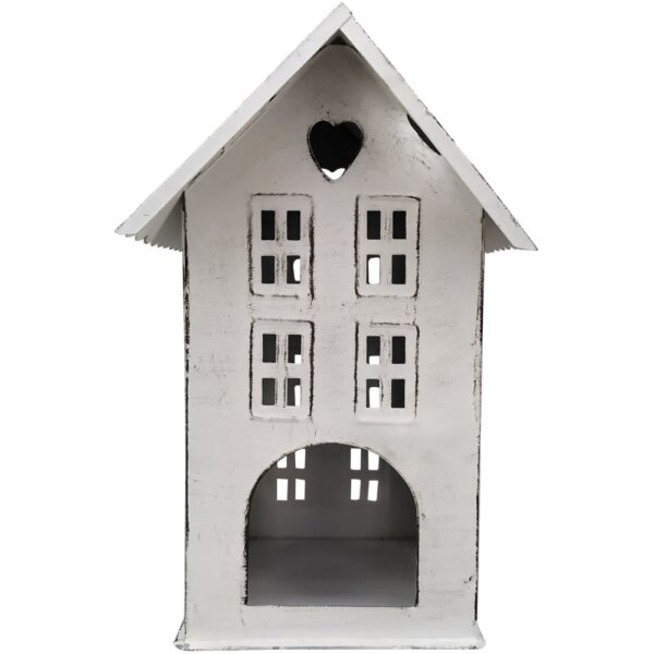 matches21 - Webshop Windlichter Haeuschen Haus Fenster Teelichthalter Kerzen weiss 15x13x21 cm 125396 1 1