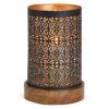 matches21 - Webshop Windlichter Kerzenglaeser Metall orientalisch schwarz gold Holz Sockel 2 Groessen 119581 1 1 14