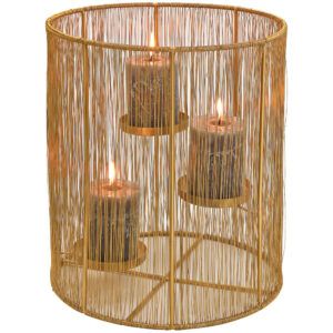 matches21 - Webshop Windlichter Kerzenhalter aus Metallstaeben gold fuer 3 Stumpenkerzen 1 Stk 2 Groessen 122553 1 2