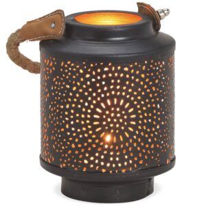 matches21 - Webshop Windlichter Kerzenhalter konisch Lochmuster und Kordel schwarz gold 2 Groessen 116770 1 1 26