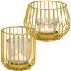 matches21 - Webshop Windlichter Metall und Glaseinsatz Teelichtglaeser Deko Gold 1 Stk 2 Groessen 121418 1 10