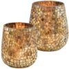 matches21 - Webshop Windlichter Mosaik Dekorationen aus Glas Kerzenhalter Champagner 1 Stk 2 Groessen 121310 1 10