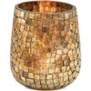 matches21 - Webshop Windlichter Mosaik Dekorationen aus Glas Kerzenhalter Champagner 1 Stk 2 Groessen 121310 1 1 11