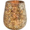 matches21 - Webshop Windlichter Mosaik Dekorationen aus Glas Kerzenhalter Champagner 1 Stk 2 Groessen 121310 2 1 12