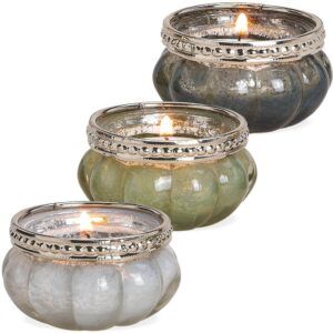 matches21 - Webshop Windlichter Teelichtglaeser Orient Glas Metall 3er Sets weiss gruen grau 2 Groessen 116527 1 1 9