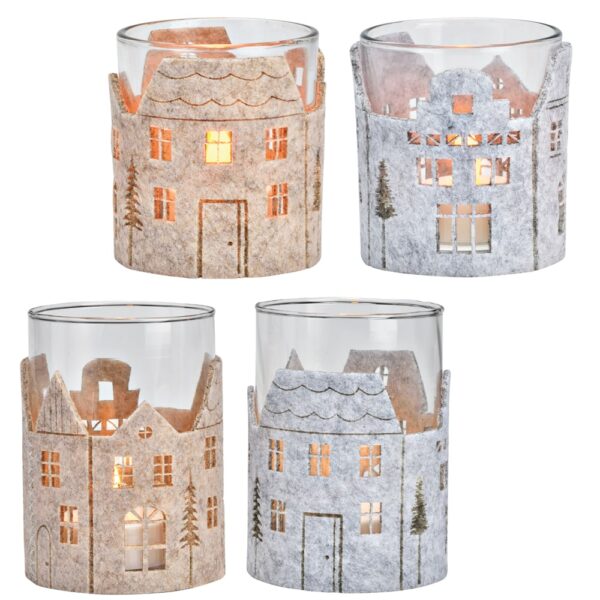 matches21 - Webshop Windlichter Weihnachten Filz grau beige Teelichtglaeser 2 Groessen 126848 1 7