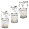 matches21 - Webshop Windlichter mit Karussell rotierend silber Metall Glas 3er Set sort 8x7 cm 119601 1 5