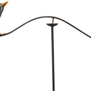 matches21 - Webshop Windspiel Windspinner Gartendeko Amsel Vogel und Glaskugel Metall Erdspiess 125 cm 120781 1 16