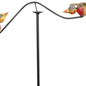 matches21 - Webshop Windspiel Windspinner Gartendeko mit 2 Vogel Figuren Voegel Metall Erdspiess 120 cm 120777 1 23