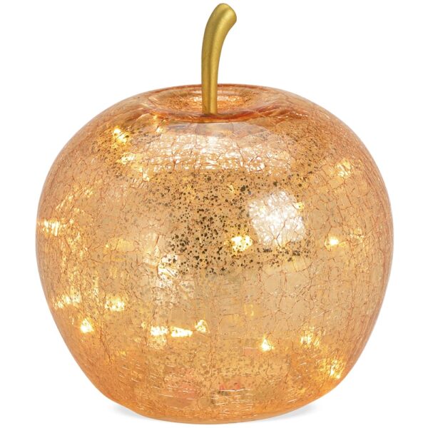 matches21 - Webshop aepfel und LED Lichter und Timer Dekoaepfel Dekoobst Glas Obst gold 1 Stk in 3 Groessen 122659 1 1 12