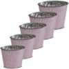 matches21 - Webshop uebertoepfe Blumentoepfe Praegemuster Metall silber rosa 2er Set in 5 Groessen 123639 1 25