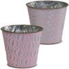 matches21 - Webshop uebertoepfe Blumentoepfe Praegemuster Metall silber rosa 2er Set in 5 Groessen 123639 1 1 26