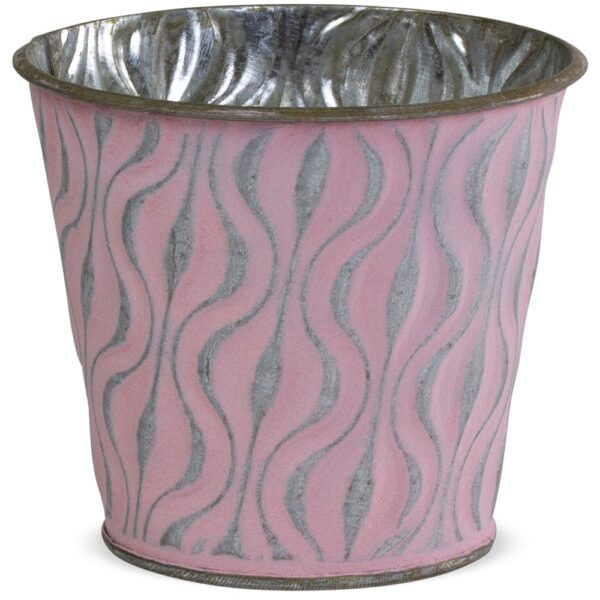 matches21 - Webshop uebertoepfe Blumentoepfe Praegemuster Metall silber rosa 2er Set in 5 Groessen 123639 7 1 24