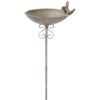 matches21 - Webshop Elegante Vogeltraenken am Stab aus Eisen Frostsichere Vogelbrunnen mit Erdspiess in Weiss Braun Grau und Gruen verschiedene Ausfuehrungen Wetterfeste Gartendeko perfekt fuer Garten 3 28