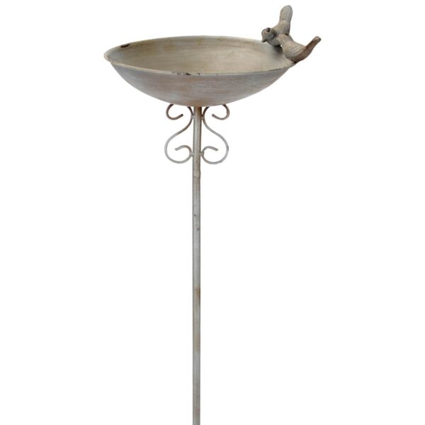 matches21 - Webshop Elegante Vogeltraenken am Stab aus Eisen Frostsichere Vogelbrunnen mit Erdspiess in Weiss Braun Grau und Gruen verschiedene Ausfuehrungen Wetterfeste Gartendeko perfekt fuer Garten 3 20