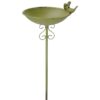 matches21 - Webshop Elegante Vogeltraenken am Stab aus Eisen Frostsichere Vogelbrunnen mit Erdspiess in Weiss Braun Grau und Gruen verschiedene Ausfuehrungen Wetterfeste Gartendeko perfekt fuer Garten 5 29