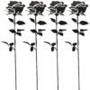 matches21 - Webshop Gartenstaebe Rose Dekostecker fuer innen und aussen 43 cm Wetterfeste aus Eisen Gartendeko fuer Balkon und Garten Schwarz matt Ideal als Gartenstecker Pflanzenstecker und Beet Blumen 1 16