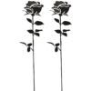 matches21 - Webshop Gartenstaebe Rose Dekostecker fuer innen und aussen 43 cm Wetterfeste aus Eisen Gartendeko fuer Balkon und Garten Schwarz matt Ideal als Gartenstecker Pflanzenstecker und Beet Blumen 3 15