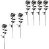 matches21 - Webshop Gartenstaebe Rose Dekostecker fuer innen und aussen 43 cm Wetterfeste aus Eisen Gartendeko fuer Balkon und Garten Schwarz matt Ideal als Gartenstecker Pflanzenstecker und Beet Blumento 13