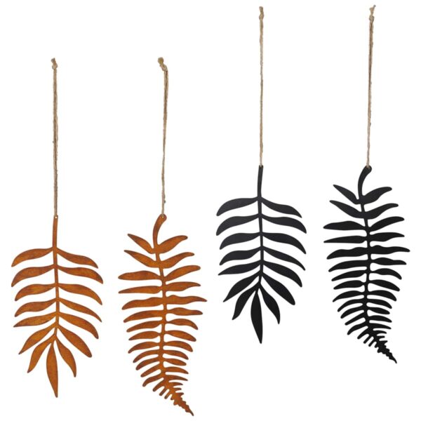 matches21 - Webshop Haengedeko Blaetter aus Metall 2er Set zum haengen Fenster und Gartendeko wetterfeste Deko fuer Garten Terrasse Balkon Haengende Fensterdeko modern 31 cm und 35 cm fuer innen und drau 7