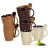 matches21 - Webshop Cappuccino Tassen Loeffel 6er Set Mokkatassen 250 ml Keramik 106682 7 8