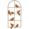 matches21 - Webshop Fensterrahmen mit Voegel aus Metall 36 x 77 cm Dekorativer Wand und Gartenschmuck Wetterfeste Rostoptik Grau oder Schwarz Vintage Landhausstil fuer Garten Balkon Wohnzimmer Haustuer 1 14