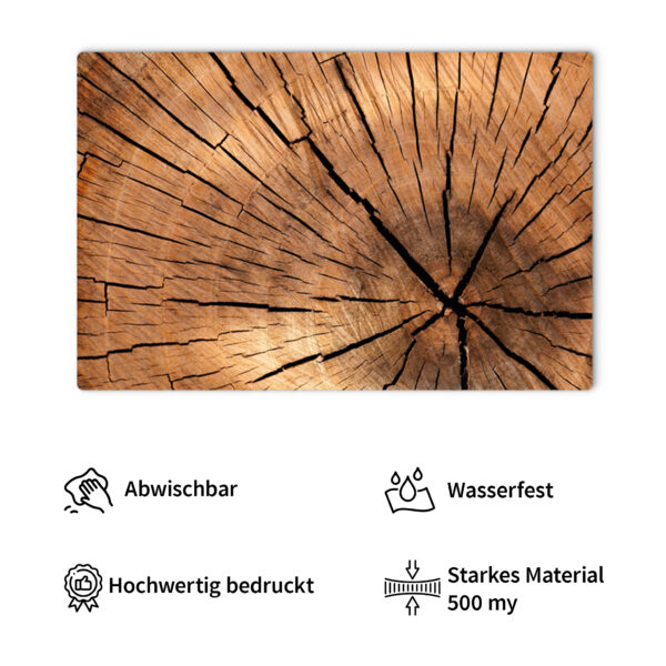 matches21 - Webshop Tischset Platzset Holzoptik MOTIV Holz Holzscheibe Baumstamm 1 Stk abwaschbar 114360 1 3